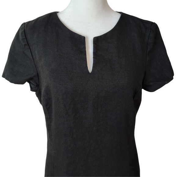 Austin Reed Black Linen Dress Size 8 Short Sleeve Career Classic - Picture 3 of 11